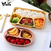 stainless steel dinner plate with lid student fast food tray cafeteria dinner tray food container non magnetic deep snack dish