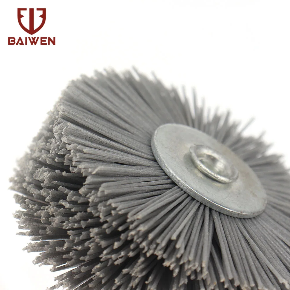 

1-3pcs 60mm Drill Abrasive Wire Grinding Wheel Nylon Bristle Polishing Brush Bench Grinder for Wood Furniture 6mm Shank