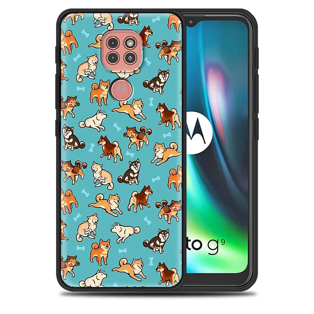 phone case for motorola moto g9 play one fusion plus g8 power g stylus hyper e7 edge lite black cover cute dog cute stars free global shipping