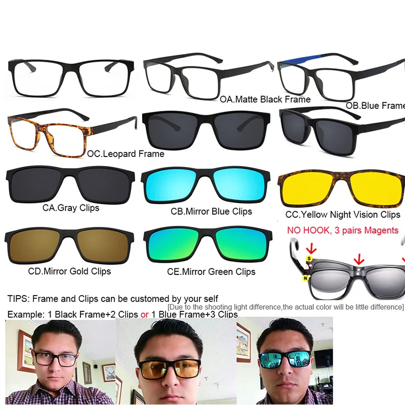 Очки солнцезащитные IVSTA мужские с клипсой поляризационные Магнитные очки для