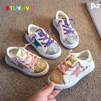 sequin childrens shoes leather girls sneakers spring and autumn 2021 new casual kids shoes for toddler boys sneakers soft sole