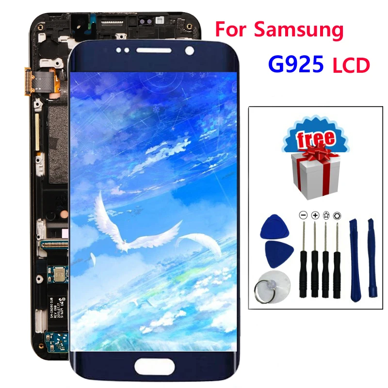ЖК дисплей для Samsung Galaxy S6 Edge G925 G925F с сенсорным экраном и дигитайзером в сборе