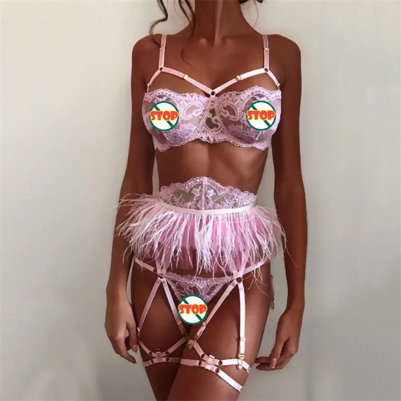 Женский сексуальный комплект женский прозрачный кружевной бюстгальтер