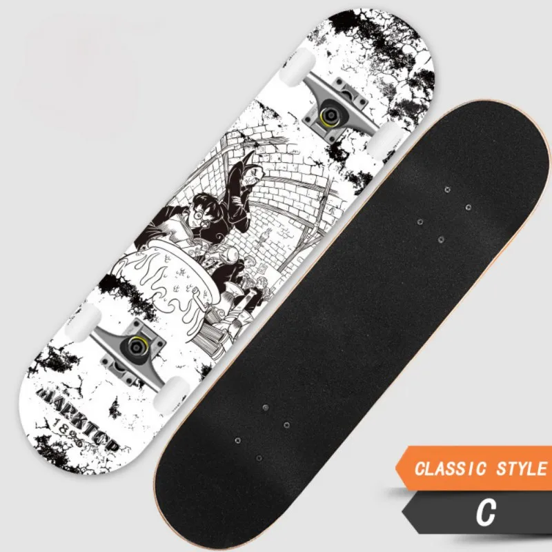 

Four Wheel Adult Double Inclined Skateboard Long Board Professional Skills Four Wheel Skateboard