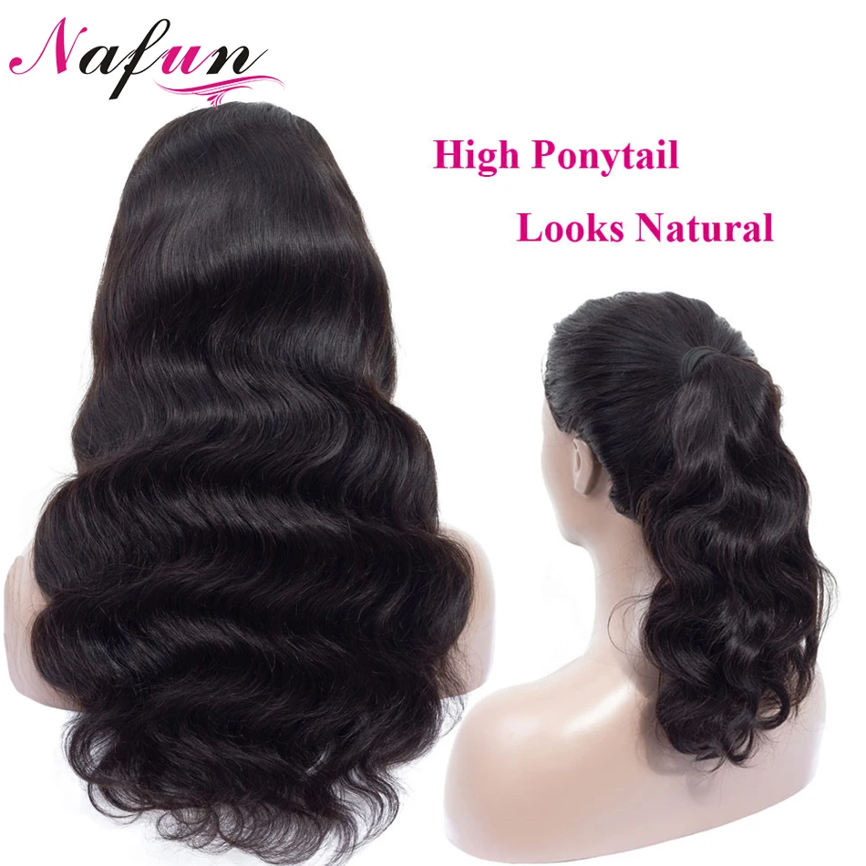 Бразильские волнистые кружевные передние парики из человеческих волос для