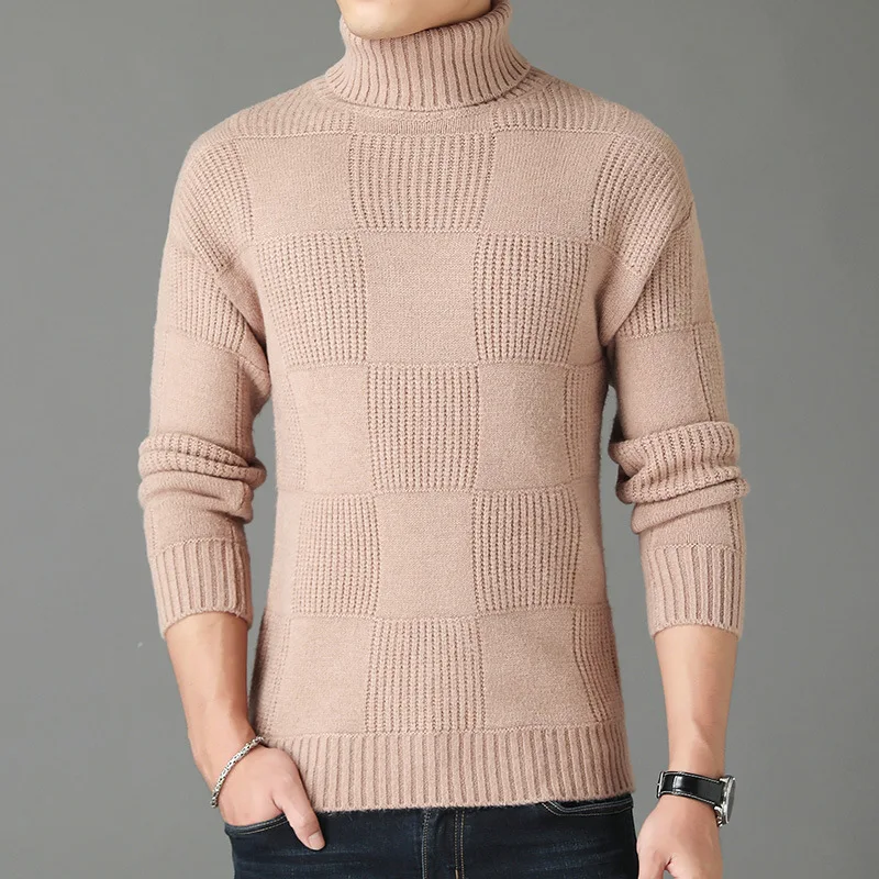 Men's high quality brand solid color knitted sweater 2021 men's new fashion casual wool knitted vintage winter tops sweaters