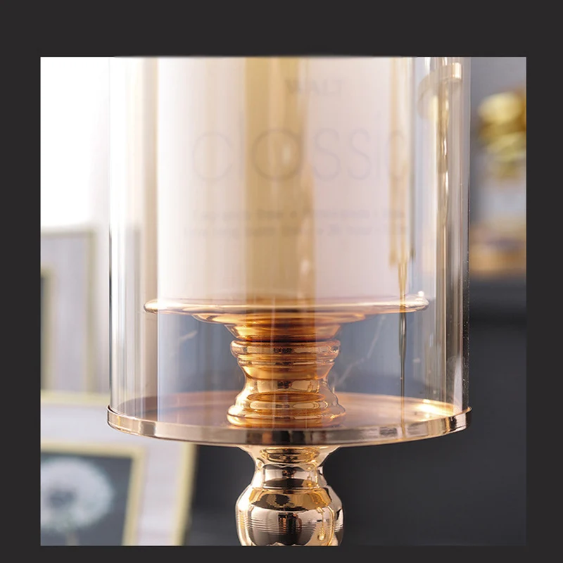 Золотой металлический столб подсвечники центральные настольная каминная полка