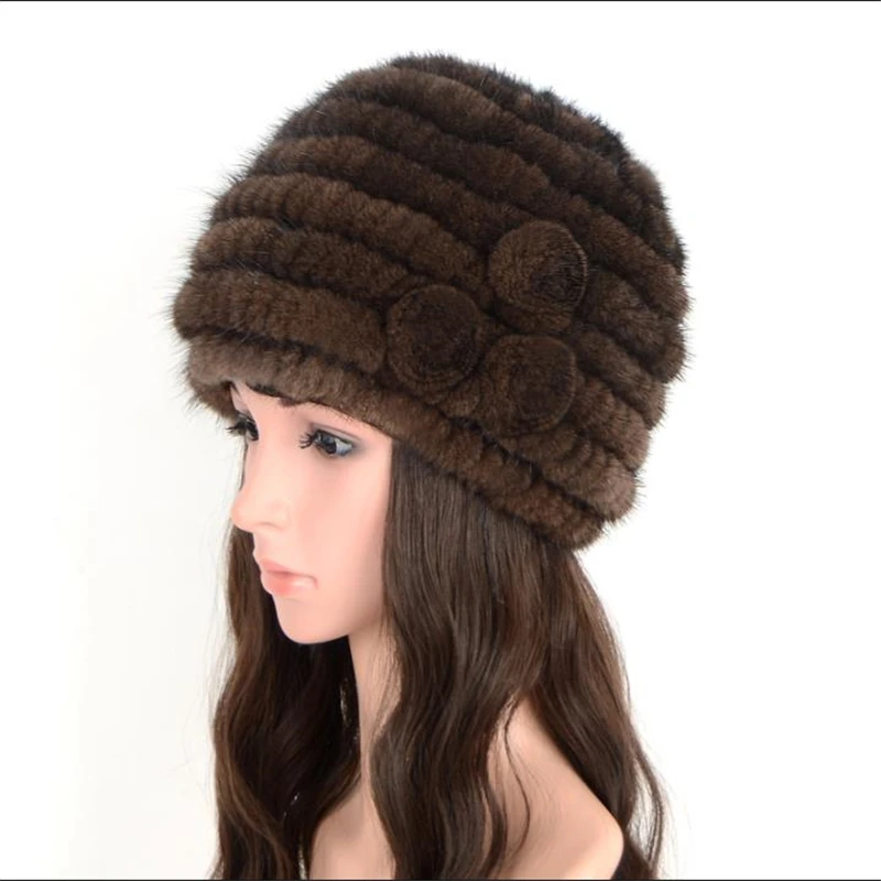 Лидер продаж высококачественные зимние Утепленные норковые шапочки и