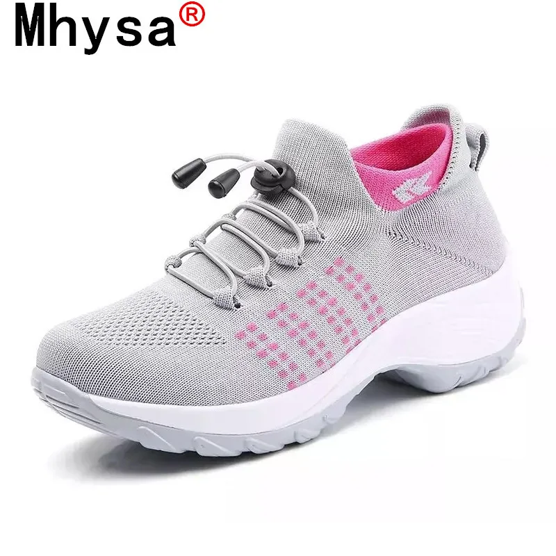 

2021 Fashion Women's Shoes Comfortable Breathable Mesh Casual Shoes Spring Women's Lace-up Non-slip Wear-resistant Sneakers