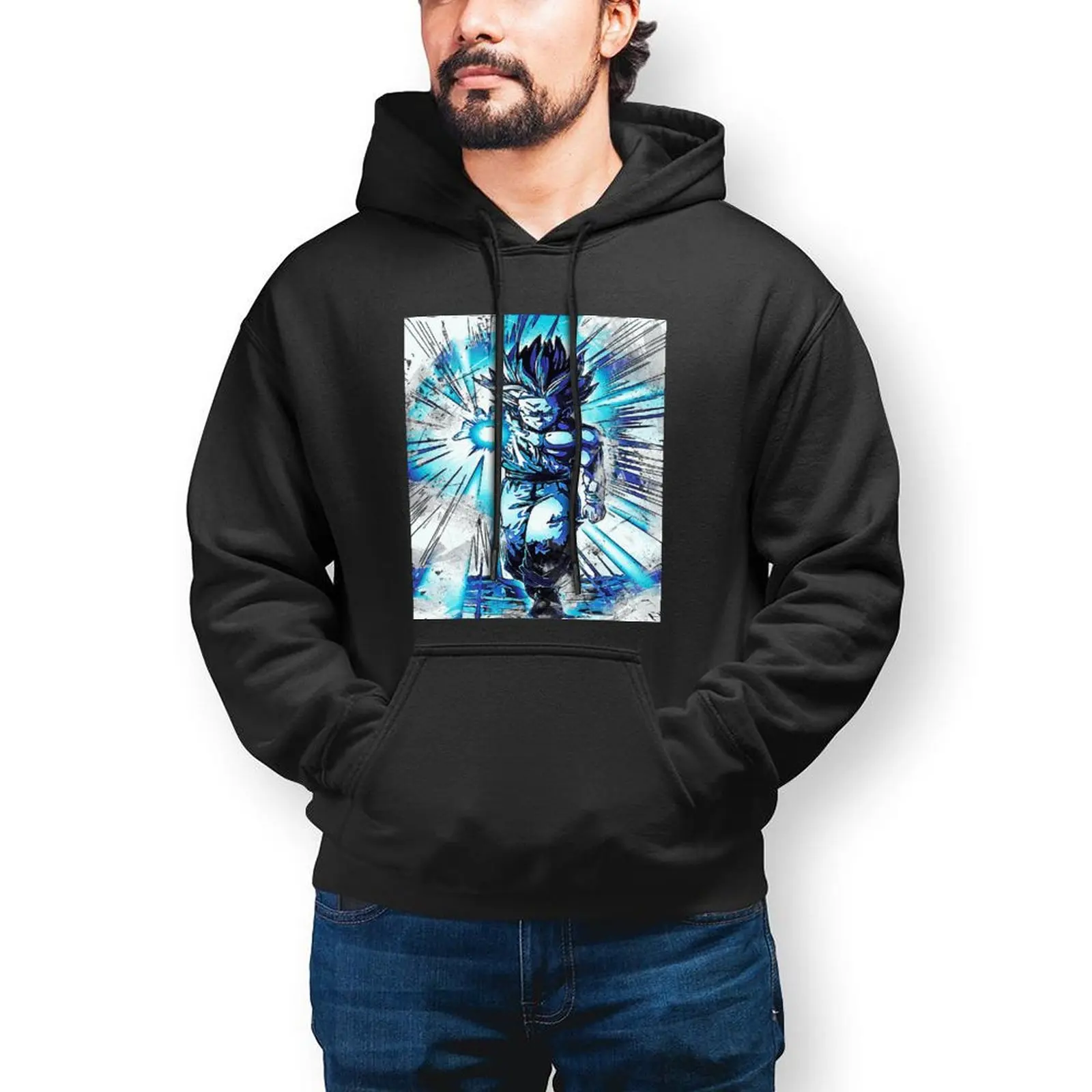 

Толстовка Bandai Dragon Ball Gohan с надписью Too Far, свободная теплая толстовка манга, повседневная мужская одежда большого размера