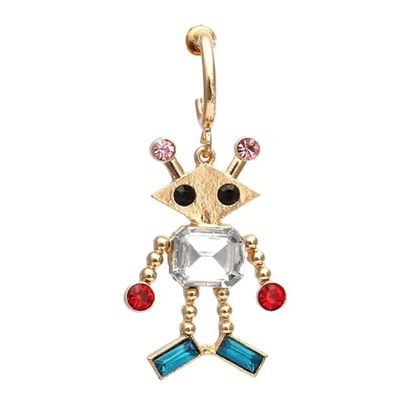 

Fashion Creativity Metal Robot Hanging Earrings Design Crystal Drop Earrings Vintage Punk Women Jewelry