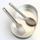 Ложка-вилка титановая с длинной ручкой, 1 шт., инструмент-ложка