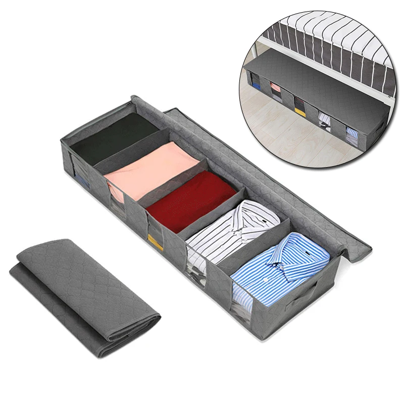 Нетканый мешок для хранения под кроватью одеяло ящик одежды коробка разделитель