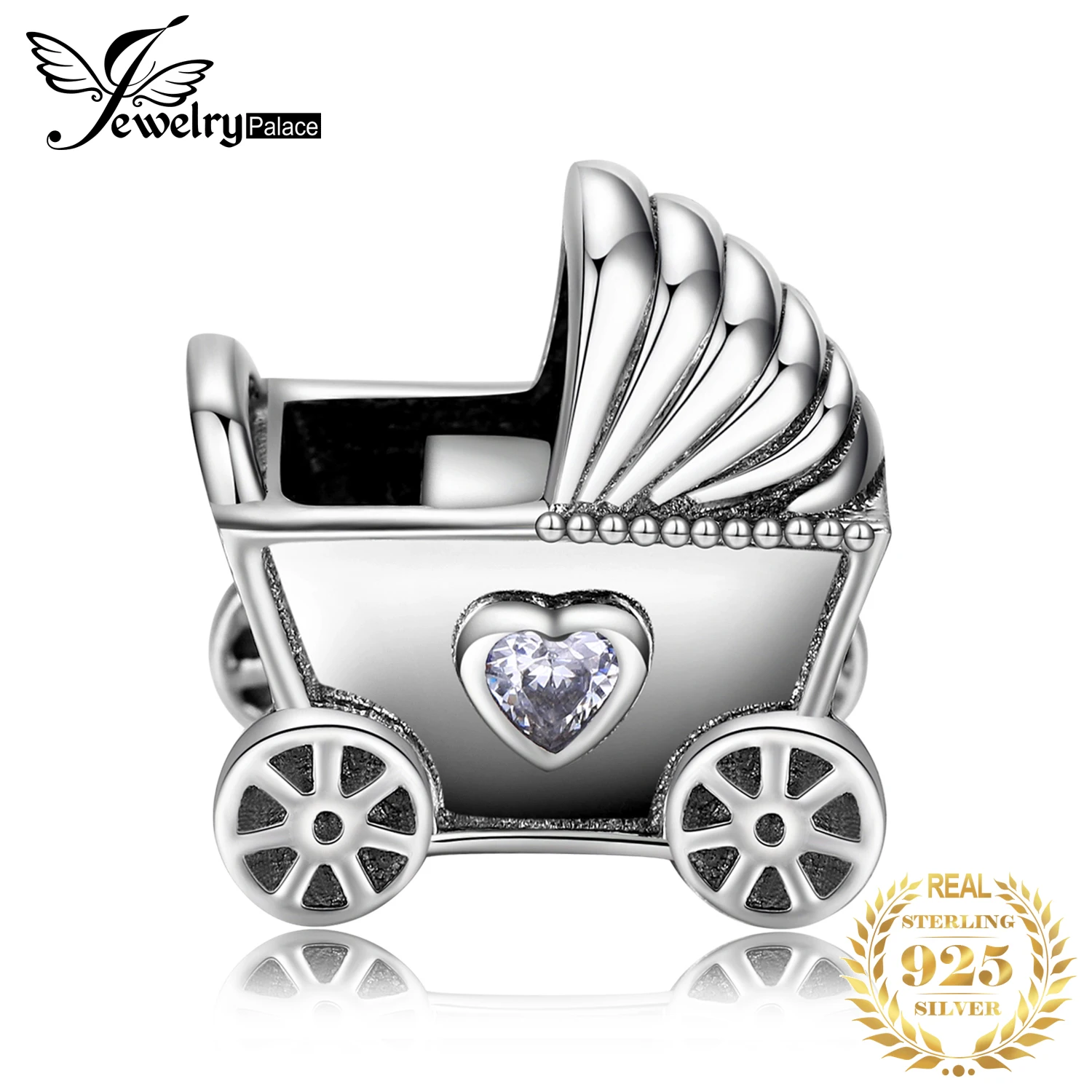 

JewelryPalace Stroller 925 Sterling Silver Beads Charms Silver 925 Original Fit Bracelet Silver 925 original For Jewelry Making