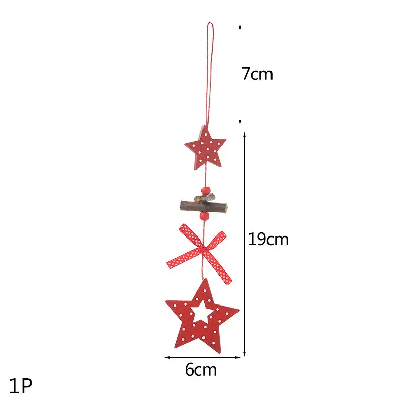 Multi Style Christmas Wooden Pendant Creative Wood Craft Ornaments DIY Chriatmas Tree Hanging Decoration Xmas Gift Supplies - Цвет: 1P-379-B01