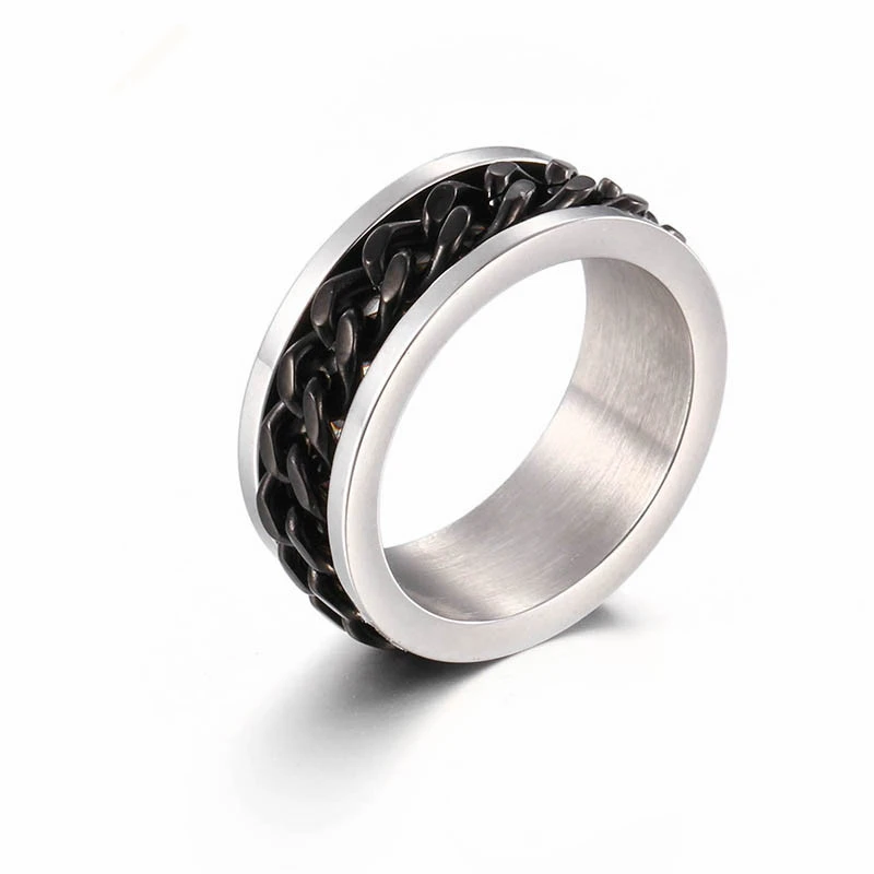 Унисекс черное крутое круглое кольцо модное Золотое ювелирное изделие