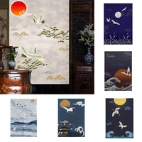 chinese painted fabric bedroom partition curtain home decoration kitchen shower door curtain geomantic curtain blackout curtain