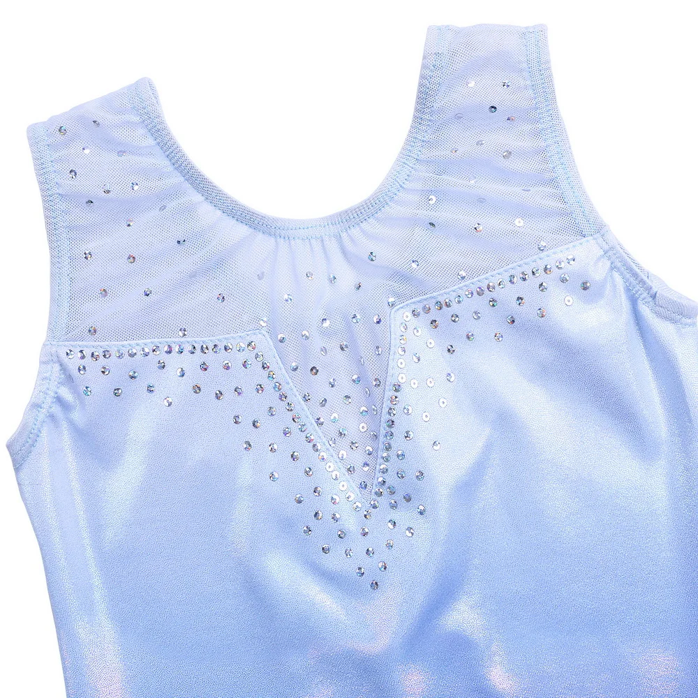 BAOHULU Toddler Girls Leotards for Gymnastics Ballet Sleeveless Mesh Sequins Dance Leotard Tank Kids Athlete Sports Bodysuit | Спорт и
