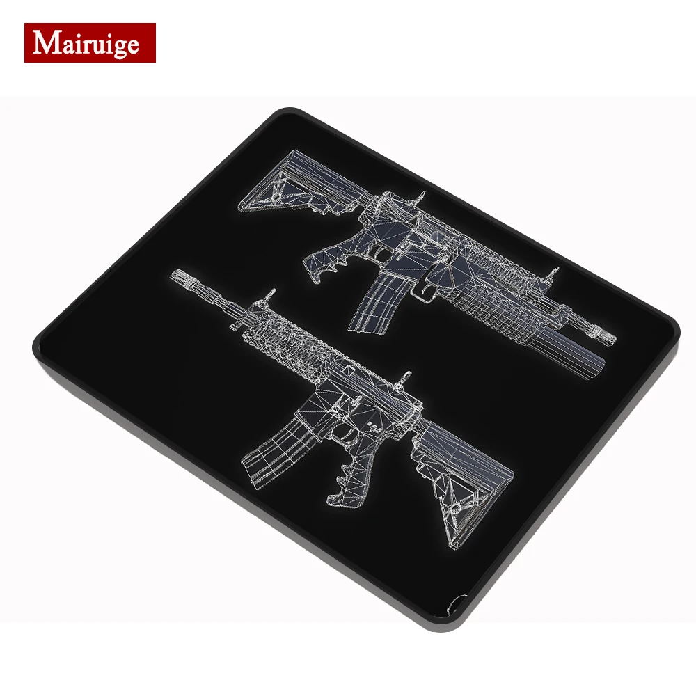 Черный тканевый коврик для мыши с 3D рисунком пистолета запчасти M14 AR15 HK45 AK47 98K