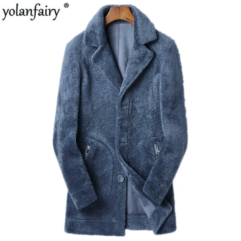 Пальто с натуральным мехом осенне зимняя мужская куртка из натурального