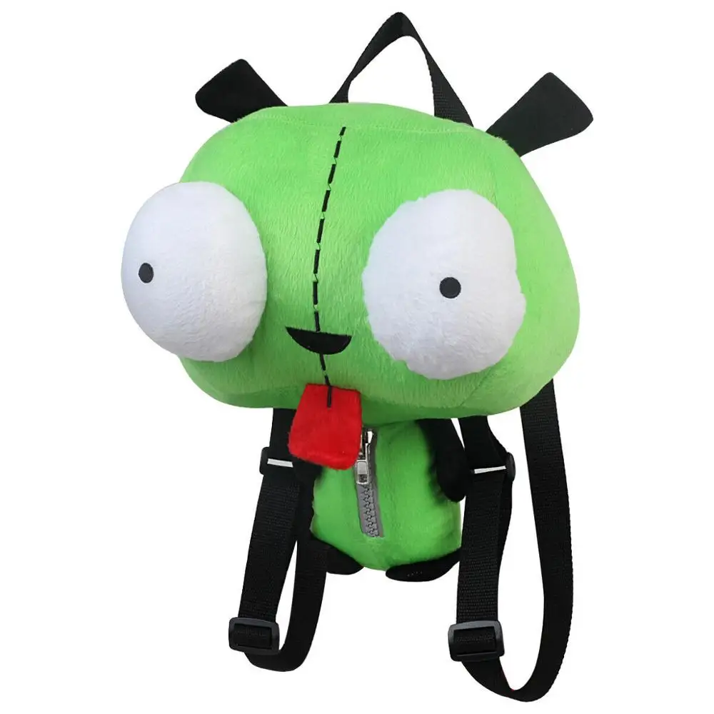 Новый Alien Invader Zim 3D глаза робот Гир милый плюшевый рюкзак зеленая сумка
