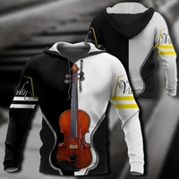 3d printed hoodie love violin music pattern for menwomen sweatshirt springautumn casual pullover zipper unisex streetwear