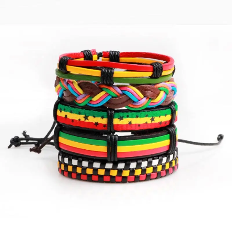 1 Комплект кожаных браслетов ручной работы черного цвета на море для девочек