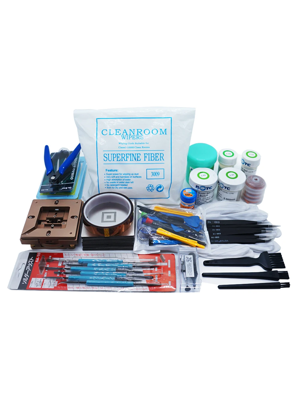 

90mm BGA reballing station with Universal Stencil kit Tin solder ball vacuum pen Flux and Tweezers for sale