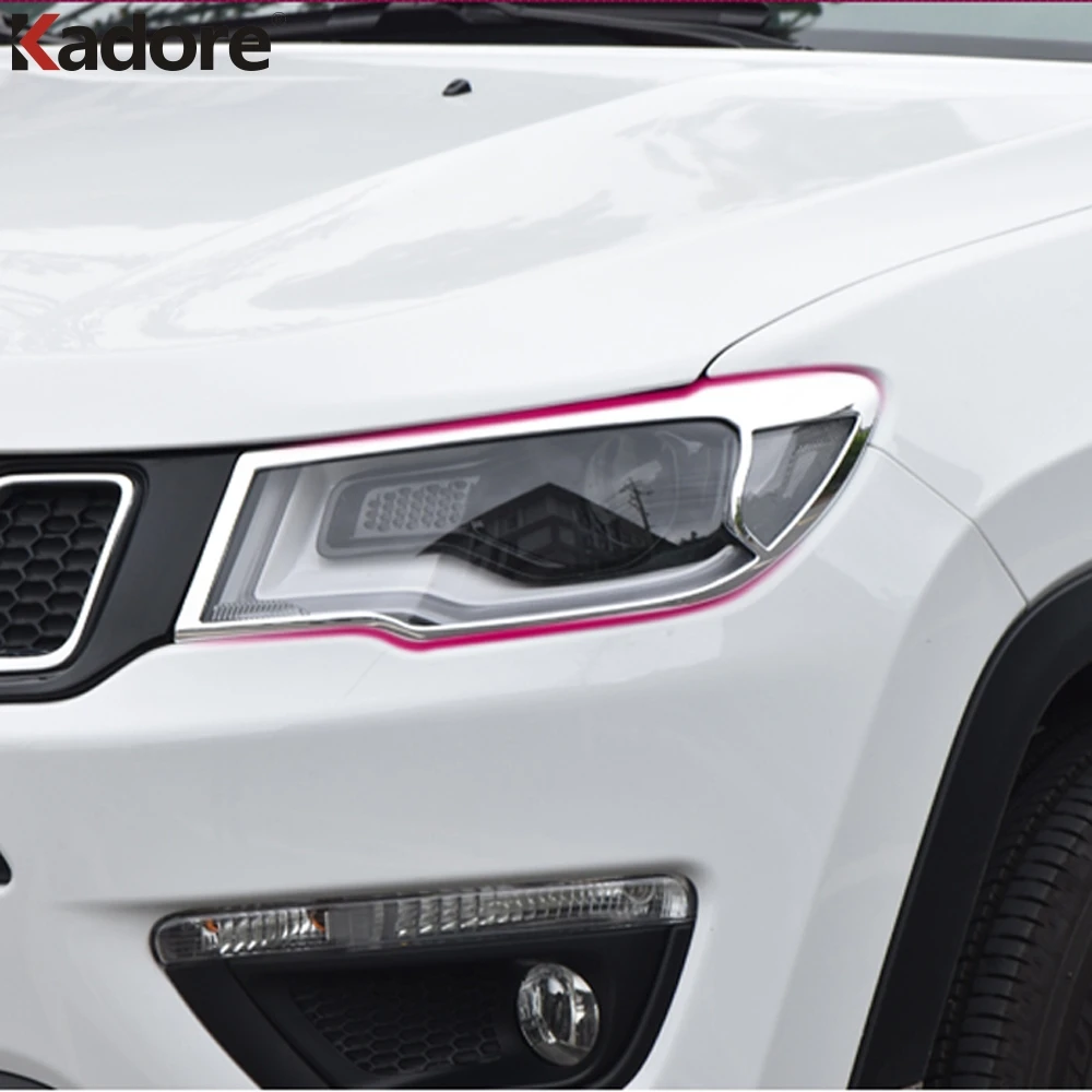 Для Jeep Compass 2017 2018 2019 2020 2021 Хром Передняя фара накладка фар защитная Рама