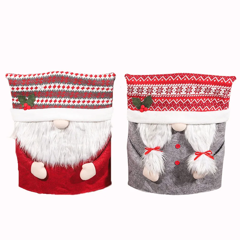 

55*48cm Faceless Santa Claus Chair Cover Cute Couple Stool Cover Merry Christmas Home Decoration Kitchen Decoration chair cover