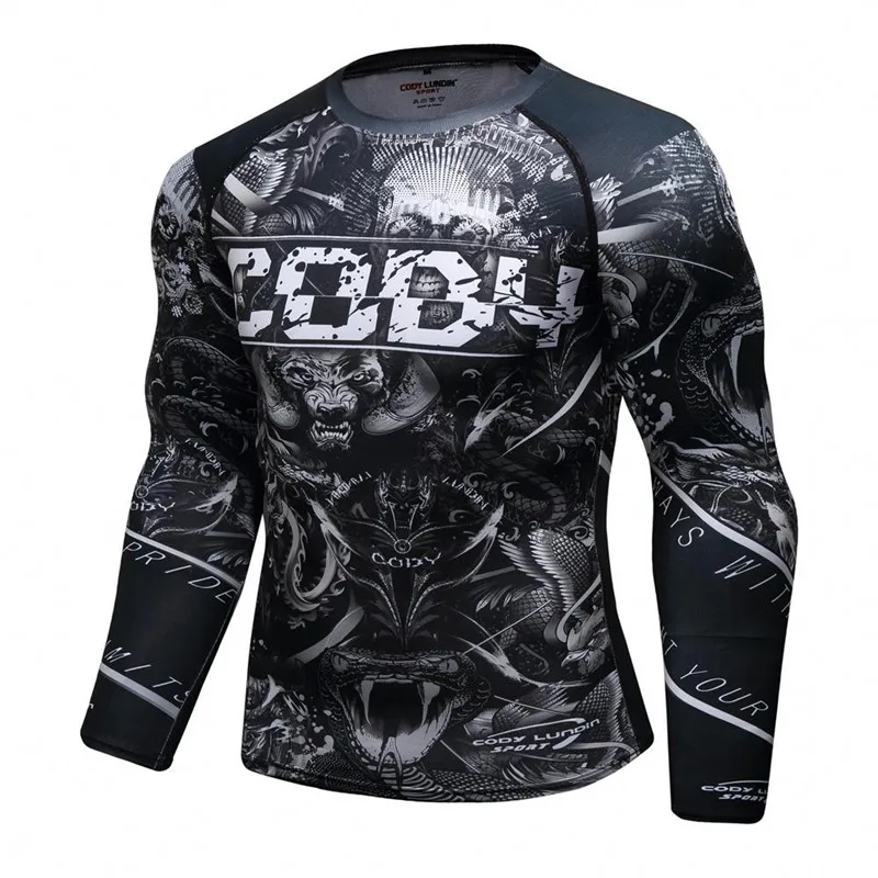 Мужской спортивный комплект для кикбоксинга Футболка компрессионная + брюки