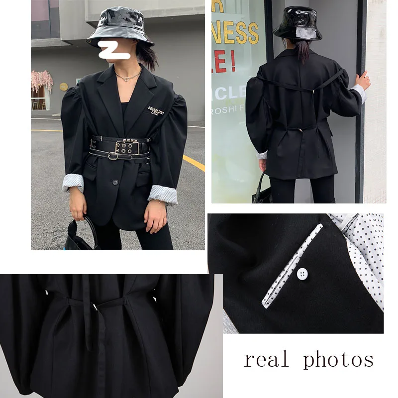 Getвесенний Женский блейзер однобортный с длинным рукавом женский черный Блейзер