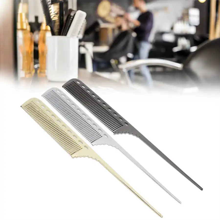 3 шт./компл. алюминиевая Парикмахерская Хвостовая расческа Антистатическая для