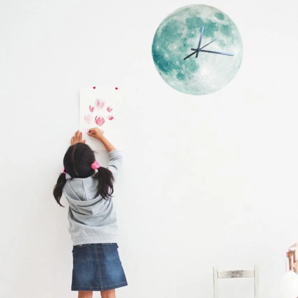 1 шт. классические зеленые лунные часы креативные Светящиеся Настенные