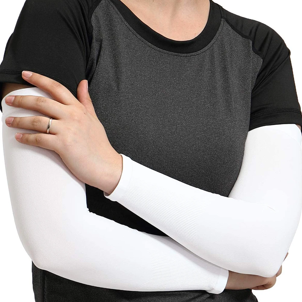 

1 Pair Summer Arm Sleeves Women Men Arm Compression Sleeve Armwarmer UV Sun Protection Cotton Long Fingerless Gloves Arm Sleeves
