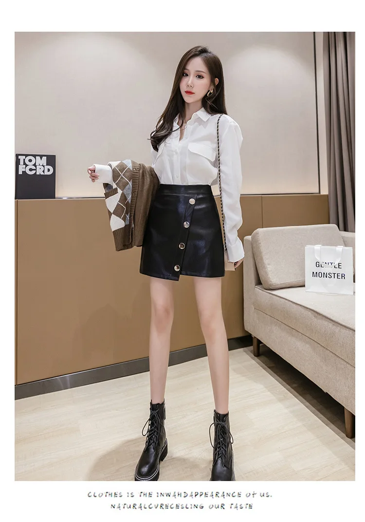 

GIYU Office Short Skirt Female High Waist A-Line OL Bag Hip Skirt Women 2021 Summer New Fashion All-Match Streetswear Clothing