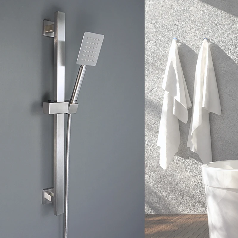 Скользящая стойка для душа из матовой нержавеющей стали передвижная