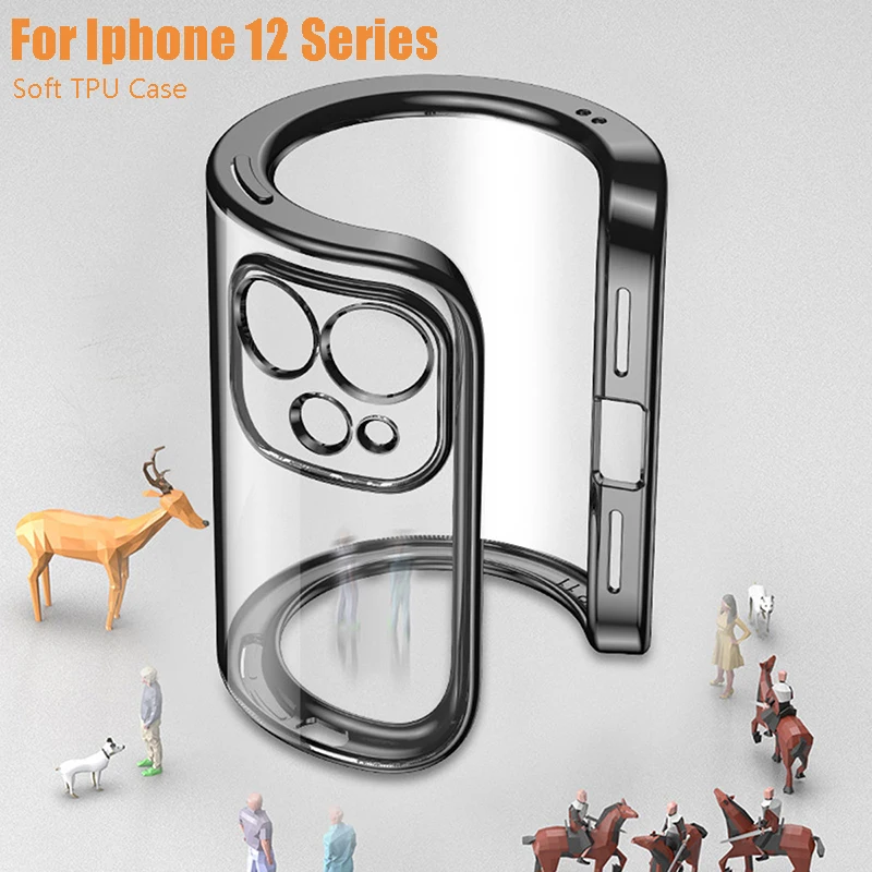

Transparent Soft TPU Cover Anti-scratch Anti-oil Bumper Mobile Phone Case for IPhone 12Mini 12 12Pro 12ProMax Clear Back Cover