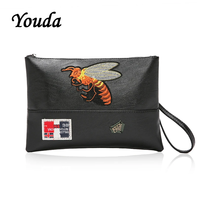Youda модная трендовая цветная сумка клатч с вышивкой пчелы сумочка в уличном стиле