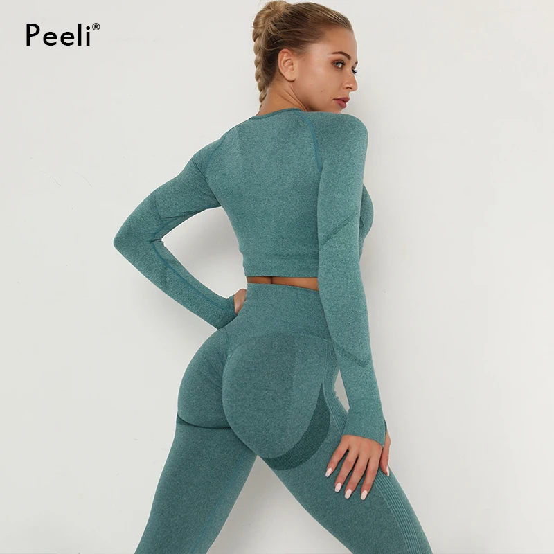 

Комплект для йоги, женская одежда для фитнеса, спортивный костюм, комплект из 2 предметов, тренировочная спортивная одежда, комплект для спо...