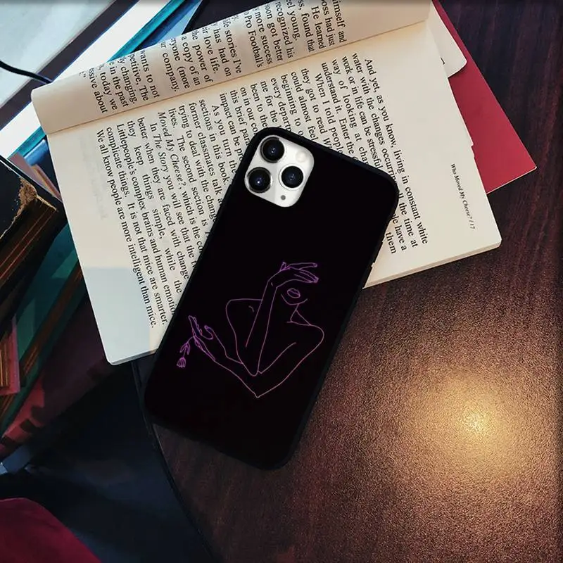 

Elegant Beauty Curved Line Phone Case for iPhone 11 12 pro XS MAX 8 7 6 6S Plus X 5S SE 2020 XR Soft silicone