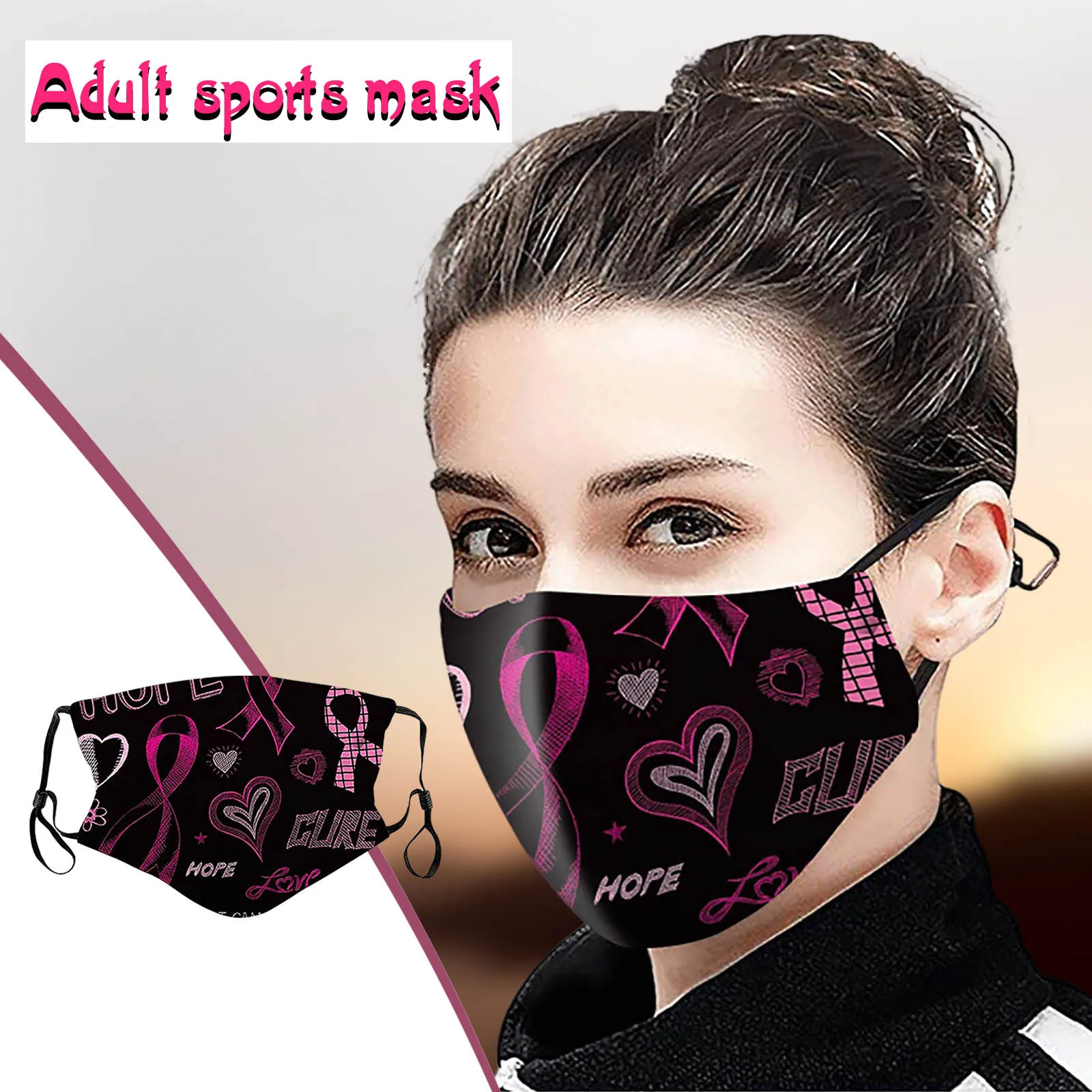 1 Мужская и женская хлопковая маска модная Новая универсальная печатная вставной фильтр моющаяся наружная