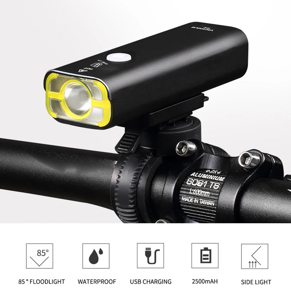 

Bicycle Front Light USB Rechargeable Waterproof Cycling Flashlight 5 modes High Temperature Protection LED Lamp V9C-400