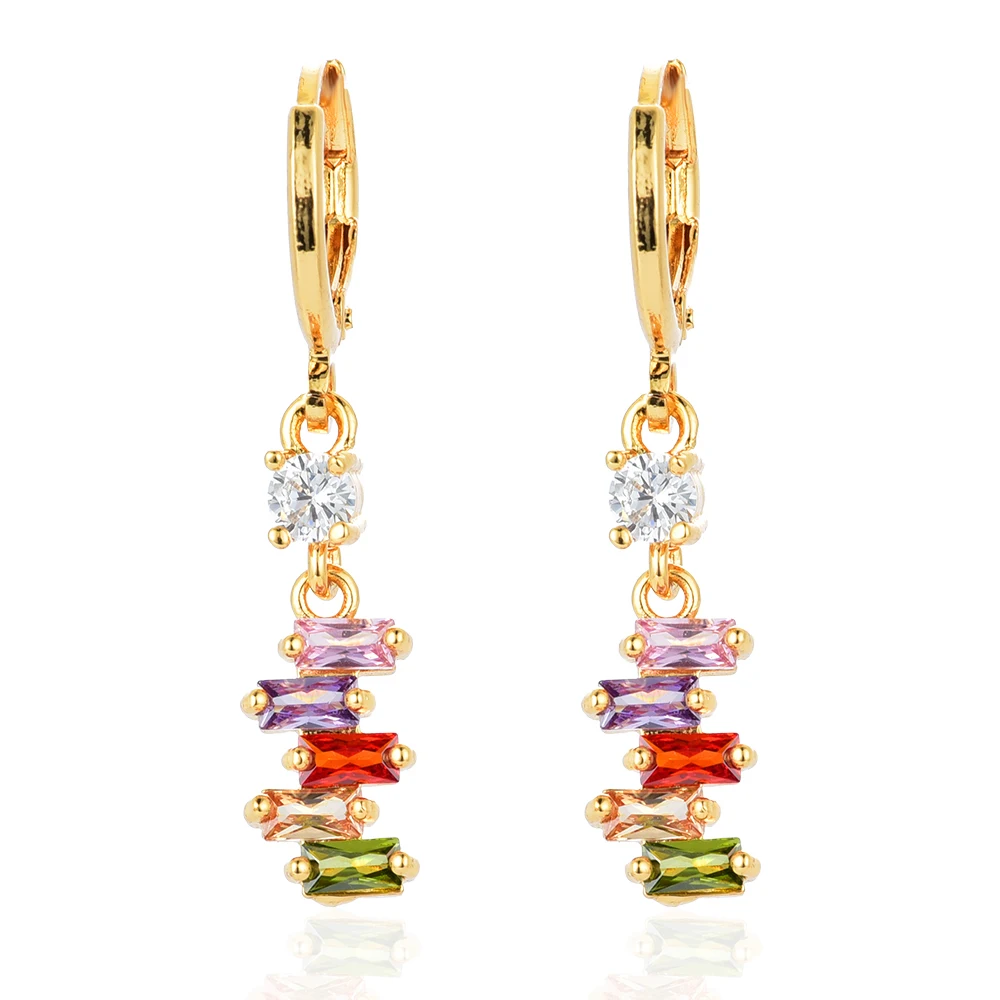 Модные женские серьги капельки золотого цвета с фианитом|Серьги-подвески| |