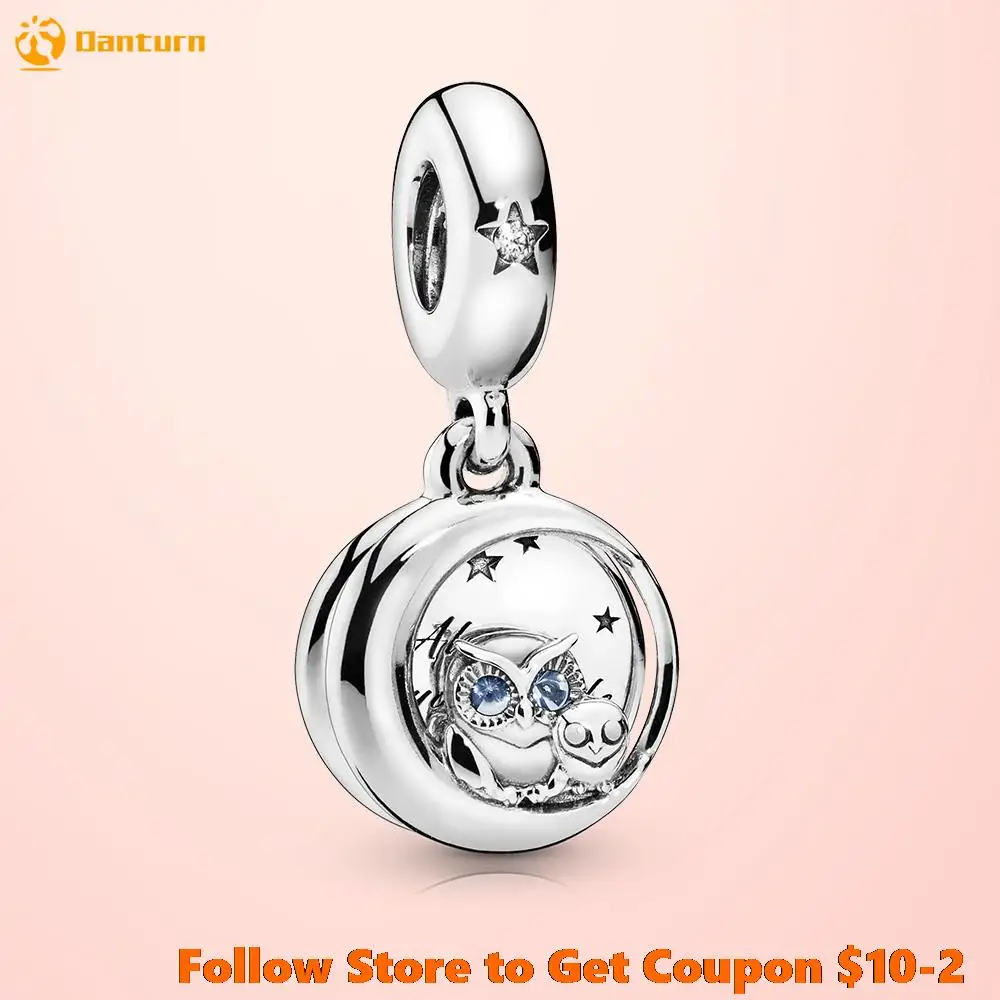 

Hot Sale 925 Sterling Silver Bead Always by Your Side Owl Dangle Charm fit Original Pandora Bracelets Women Jewelry Making Gift