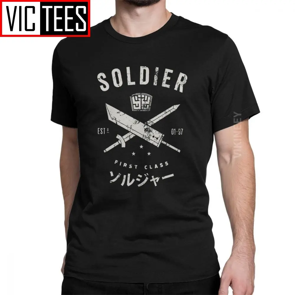 Men T-Shirt Final Fantasy Tshirt Soldier Pure Cotton Cloud FF7 Video Game Strife Shinra Chocobo Gift