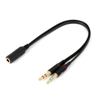 3 5mm jack microphone headset audio splitter cable female to 2 male headphone mic aux extension cables for phone computer cable