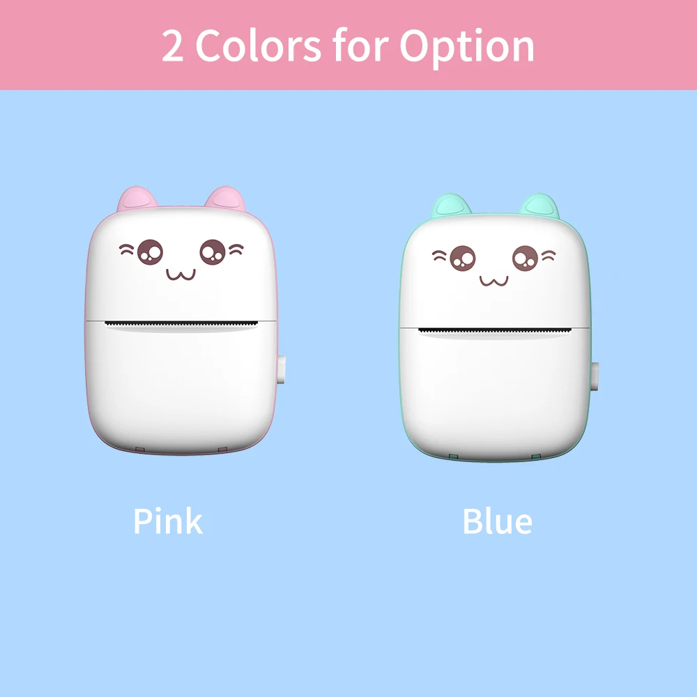 Мини Портативный термопринтер BT беспроводной принтер 200 точек/дюйм с 1 рулонная