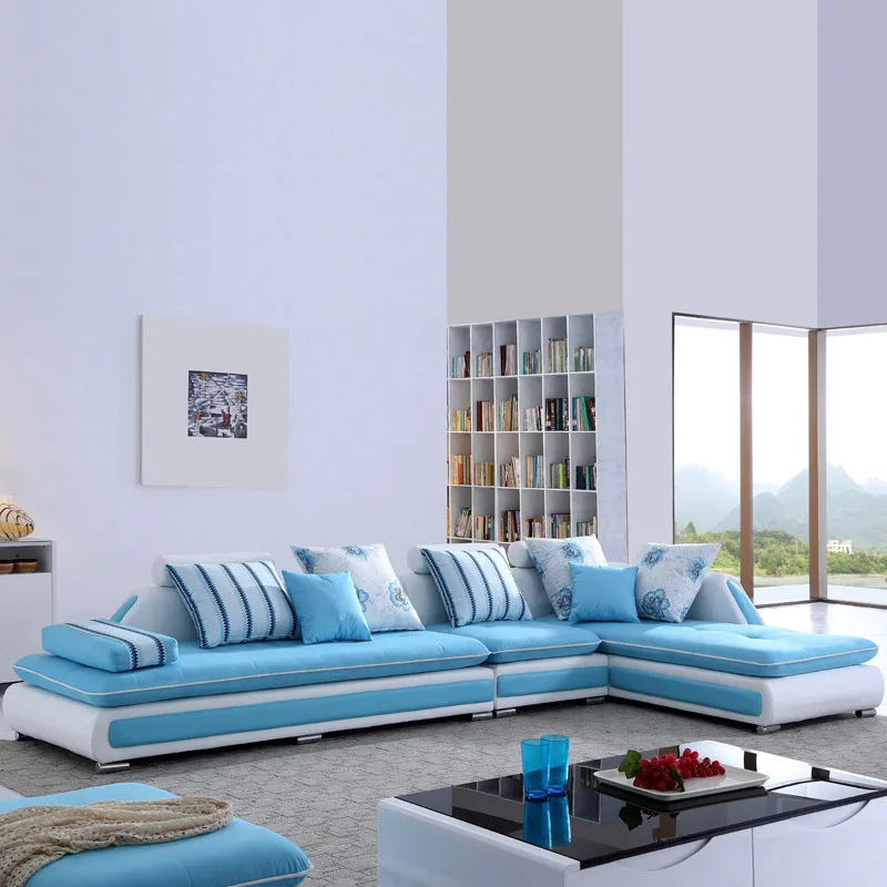 В форме буквы L светными тканими диван для гостиная мебель A 002 одноместное кресло