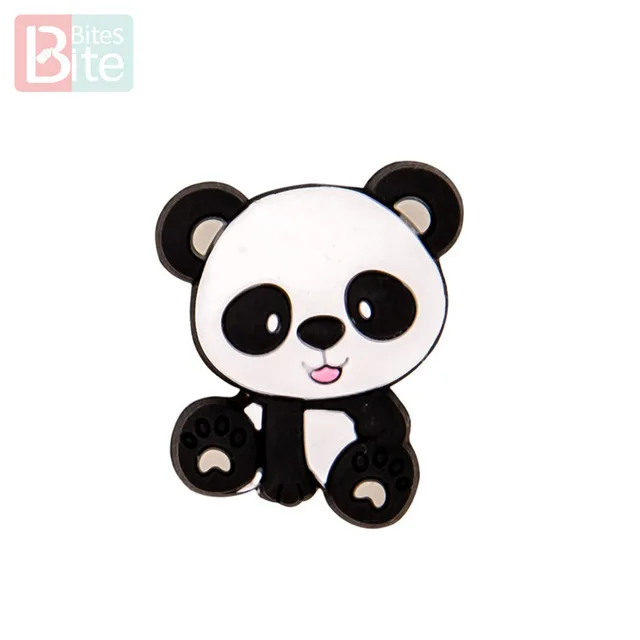 Panda Gray Bite 5 шт. кролик силиконовые бусины пищевого качества силиконовые бусины-прорезыватели Детские Жевательные BPA бесплатно Товары для малышей Мини Кролик Детский Прорезыватель - Цвет: Panda Gray
